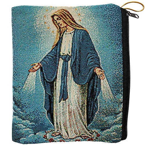 Religious Gifts Catholic Rosary Tapestry Pouch Our Lady of Grace Keepsake Case