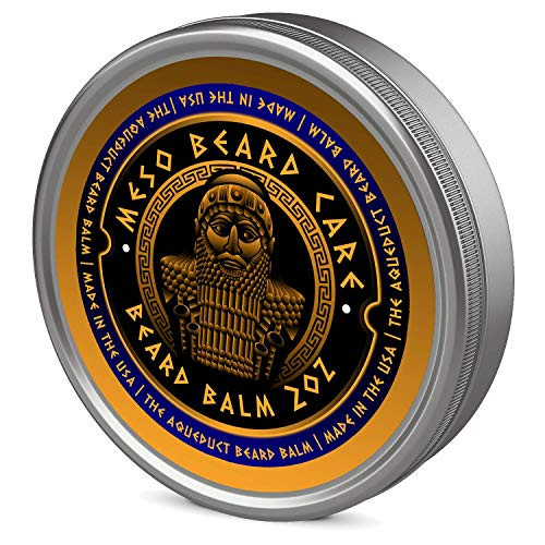 The Aqueduct Beard Balm - All Natural Sandalwood Musk Patchouli and Bergamot Fragrance - Meso Beard Care