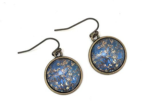 Van Gogh Almond Blossom Handmade Dangle Earrings