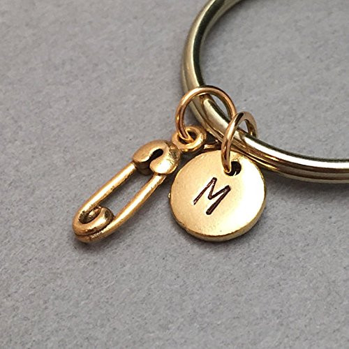Safety pin keychain safety pin charm baby keychain personalized keychain initial keychain customized keychain monogram