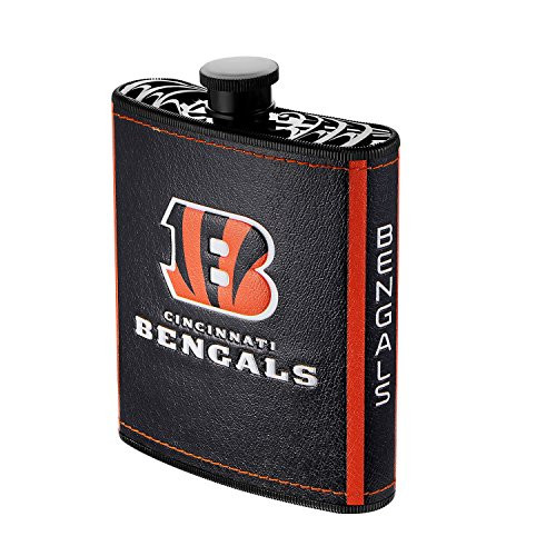 Pro Specialties Group NFL Cincinnati Bengals Plastic Hip Flask 7-Ounce Black