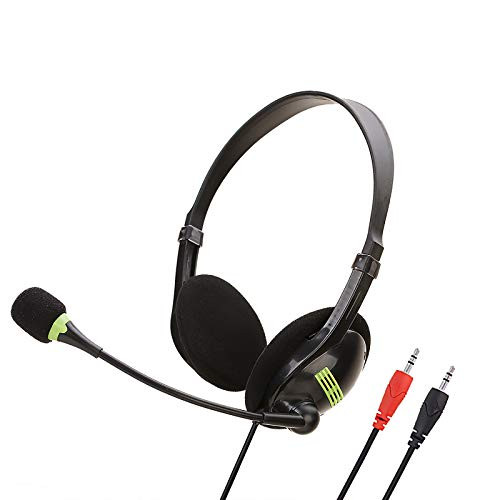 iFCOW USB Headset with Microphone On Ear Headphone with Mic Switch Volume Control for Desktop PC Laptop
