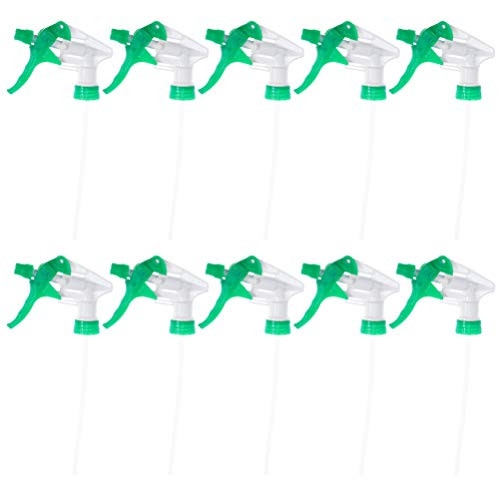 YARDWE 10Pcs Spray Bottle Trigger Replacement Trigger Spray Stream Mist Bottle Nozzle Chemical Resistant Sprayer Head Part for Plastic Bottle Gardening Watering