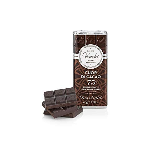 Venchi Cuor di Cacao Chocolight Mini-Bar 75 percent Dark Chocolate 1.58oz Venchi Cuor di Cacao Chocolight Mini-Bar 75 percent Dark Chocolate 1.58oz