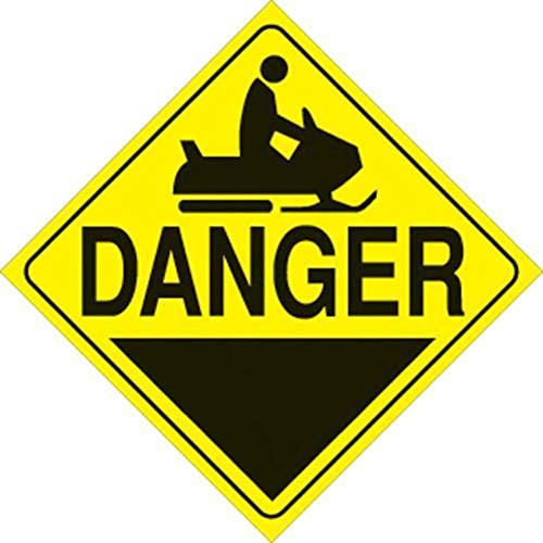 Voss 403 DA YR 12x12in. Reflective Trail Sign - Snowmobile Danger  Yellow Black
