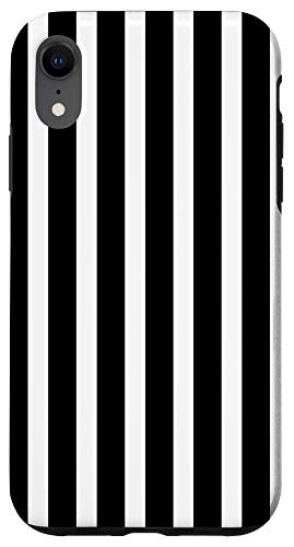 iPhone XR Black and White Striped Simple Geometrical Vertical Lines Case