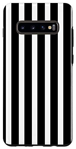 Galaxy S10plus  Black and White Striped Simple Geometrical Vertical Lines Case