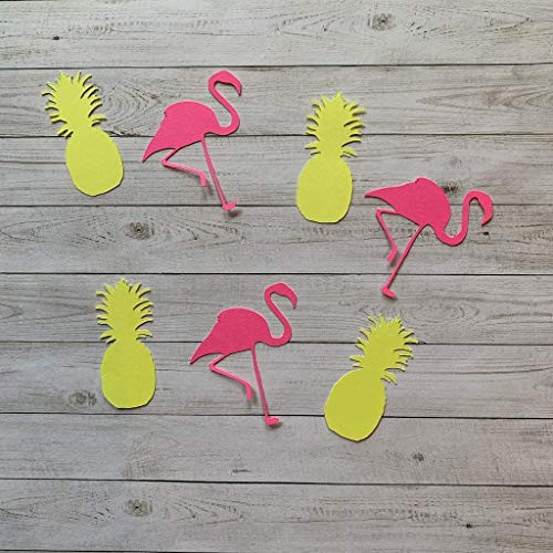 Tropical Confetti Set Pink Flamingo Cut Outs Pineapple Cut Outs Tropical Theme Luau Theme Beach Party Decorations Luau Party Supplies Table Scatter Party Supplies Confetti