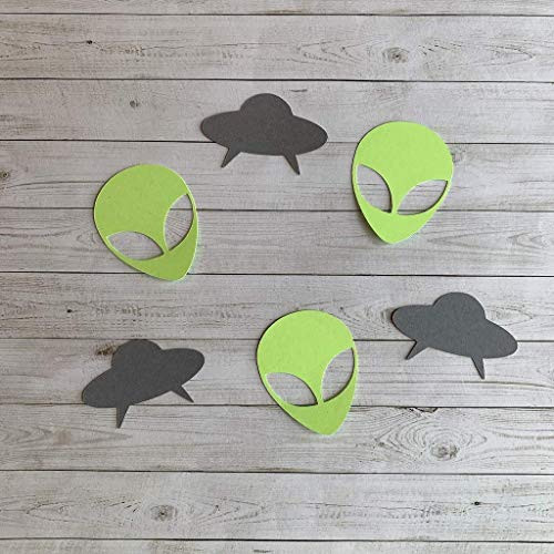2in Alien Confetti Set AlienCut Outs UFO Cut Outs Alien Theme Outer Space Theme Space Decorations Alien Party Supplies Table Scatter UFO Decorations Confetti
