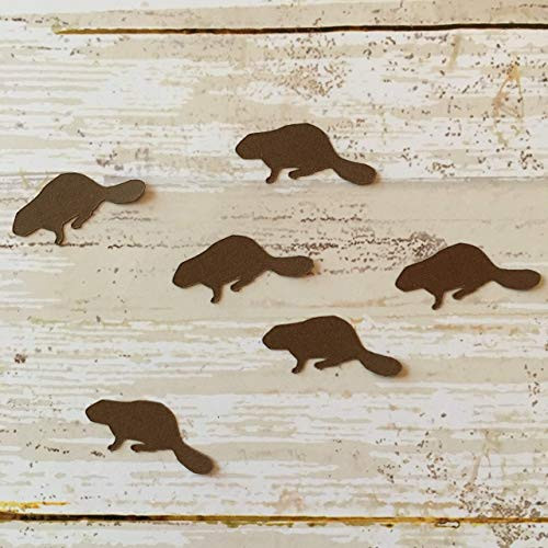 Beaver Confetti Beaver Decorations Rustic Party Supplies Animal Theme Woodland Theme Beaver Cut Out