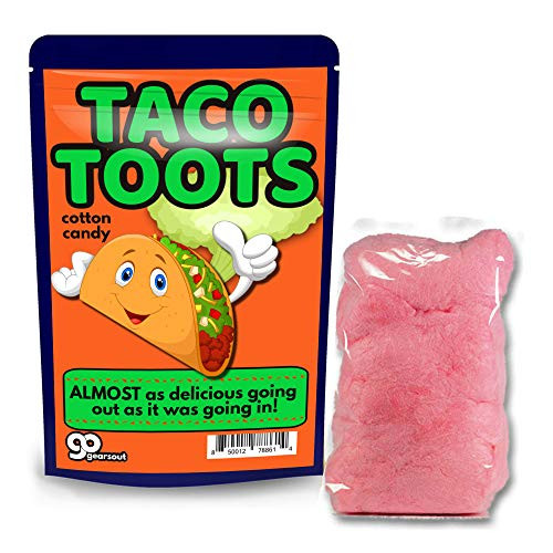 Gears Out Taco Toots Cotton Candy - Funny Taco Gift for Kids and Adults Pink Made in America