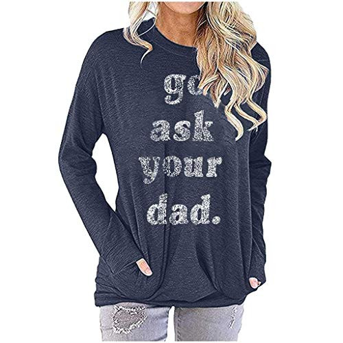 Jeash Pocket Shirts for Women Casual Loose Fit Tunic Top Baggy Comfy Blouse S-XXL