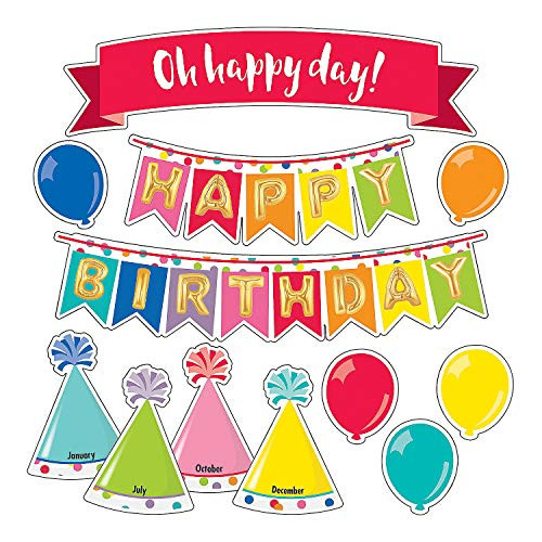 Fun Express - Just Teach Happy Birthday Mini Bb Set - Educational - Classroom Decorations - Bulletin Board Decor - 27 Pieces