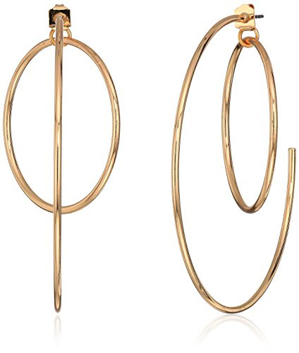 GUESS Womens Hoop Earrings With Inside Ring Rose Gold One Size