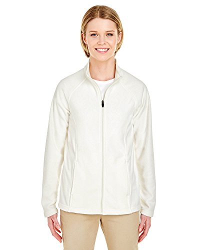 UltraClub Ladies Cool  and  Dry Full-Zip Micro-Flee 8181 -Winter White S