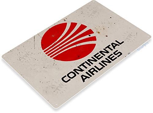 Tinworld TIN Sign A927 Continental Airlines Retro Rustic Commercial Aviation Art Crew FBO Metal Sign Decor