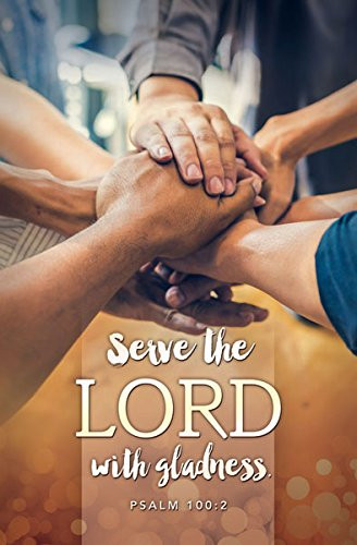 Church Bulletin 11 inch - Missions - Serve the Lord  Pack of 100