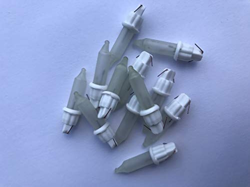 2.5 Volt Frosted Replacement Mini Light Bulbs - 100 Frosted Bulbs on White Bases - Christmas