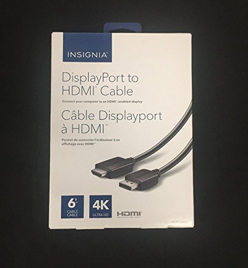 Insignia 1.8 m (6 ft.) DisplayPort/HDMI Cable (NS-PD06502-C) Insignia 1.8 m (6 ft.) DisplayPort/HDMI Cable (NS-PD06502-C)