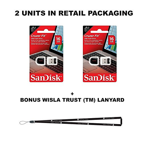 SanDisk Cruzer Fit 16GB (2 pack) = 32GB SDCZ33-016G USB 2.0 Flash Drive Jump Drive Pen Drive SDCZ33-016G - 16GB x 2 = 32GB + Bonus Wisla Trust (TM) Lanyard SanDisk Cruzer Fit 16GB (2 pack) = 32GB SDCZ33-016G USB 2.0 Flash Drive Jump Drive Pen Drive SDCZ33-016G - 16GB x 2 = 32GB + Bonus Wisla Trust (TM) Lanyard