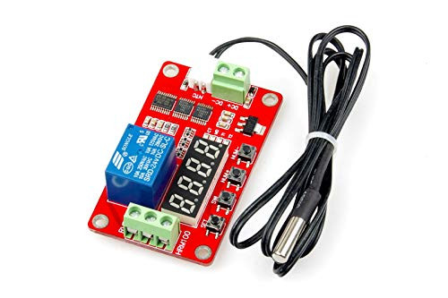 KNACRO Electronic Thermostat Controller Digital Temperature Control Board 10A -40.0 C to 125.0 C High Accuracy Micro Temp Control Switch Module with Waterproof Sensor Probe  DC 24V