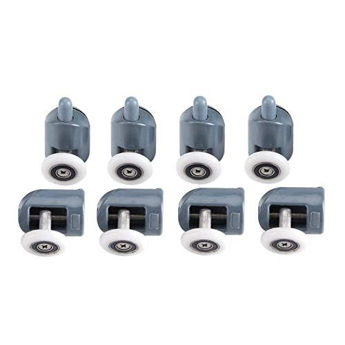 Pceewtyt 8Pc Shower Door Castors Rolls Shower Door Rollers Sliding Door Roller Guide Shower Spare Parts Glass Door Pulleys Wheels Runners Bathroom Roller Replacement  Single Wheel