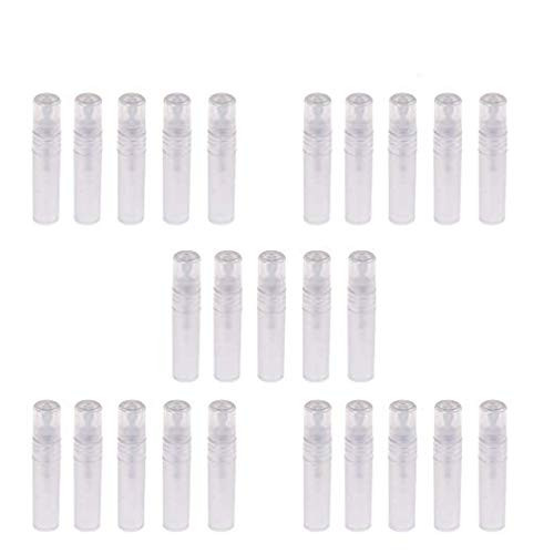 Haishell 25 PCS Mini Clear 5ML Atomizer Plastic Bottle Spray Refillable Perfume Empty Sample Bottle for Travel Party Portable Makeup Tool