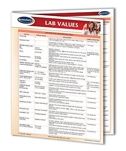 Clinical Lab Values chart - Medical Quick Reference Guide by Permacharts