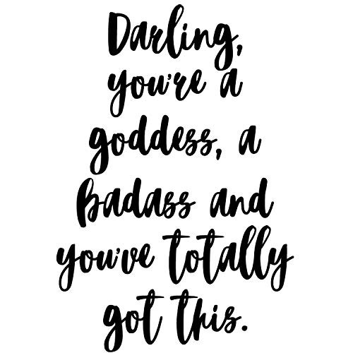My Vinyl Story Darling Youre a Goddess Wall Decal Inspirational Wall Decal Motivational Office Decor Quote Inspired Motivated Positive Wall Art Vinyl Gym Sticker School Classroom Decor