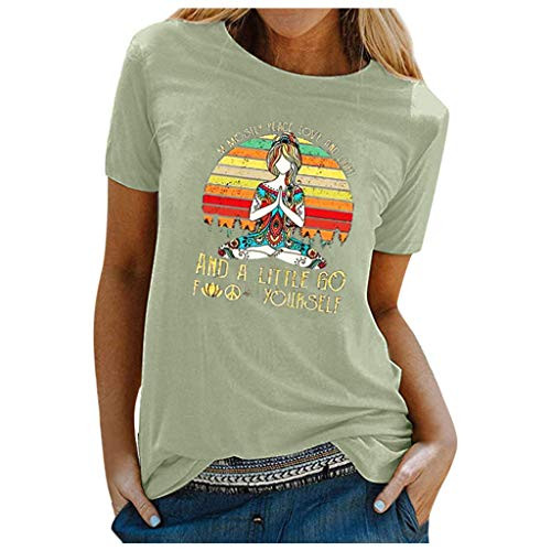 Meikosks Womens Printing Short Sleeve T Shirt Summer Casual Tunic Tops Classic Loose Blouses Green Meikosks Womens Printing Short Sleeve T Shirt Summer Casual Tunic Tops Classic Loose Blouses Green