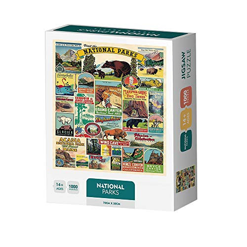 Jigsaw Puzzles 1000 Pieces for Adults?National Parks Vintage Puzzle Child Puzzle Puzzle 1000 Visit The American National Parks and Wild Animals.