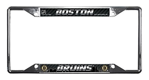 NHL Rico Industries Easy View Chrome License Plate Frame Boston Bruins NHL Rico Industries Easy View Chrome License Plate Frame Boston Bruins