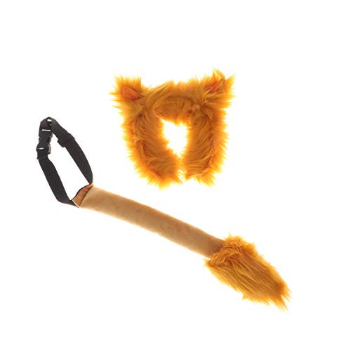 Amosfun 2pcs Kids Animal Costume Plush Lion Ear Headband Lion Tail Animal Cosplay Accessories Masquerade Party Costume Supplies for Children