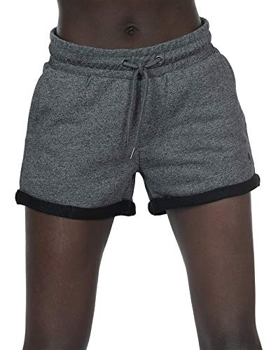 icyzone Workout Lounge Shorts for Women - Athletic Running Jogging Cotton Sweat Shorts  S Charcoal