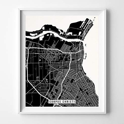 Corpus Christi Texas City Street Map Wall Art Home Decor Poster Urban City Hometown Road Print - 70 Color Choices - Unframed Corpus Christi Texas City Street Map Wall Art Home Decor Poster Urban City Hometown Road Print - 70 Color Choices - Unframed