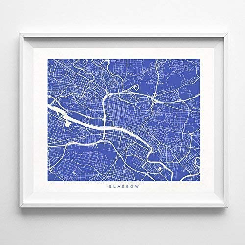 Glasgow Scotland Street Road Map Home Decor Poster Urban City Hometown Wall Art Print - 70 Color Options - Unframed Glasgow Scotland Street Road Map Home Decor Poster Urban City Hometown Wall Art Print - 70 Color Options - Unframed