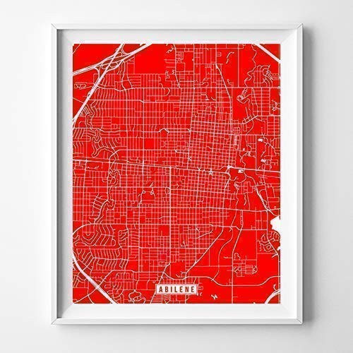 Abilene Texas City Street Map Wall Art Home Decor Poster Urban City Hometown Road Print - 70 Color Choices - Unframed Abilene Texas City Street Map Wall Art Home Decor Poster Urban City Hometown Road Print - 70 Color Choices - Unframed