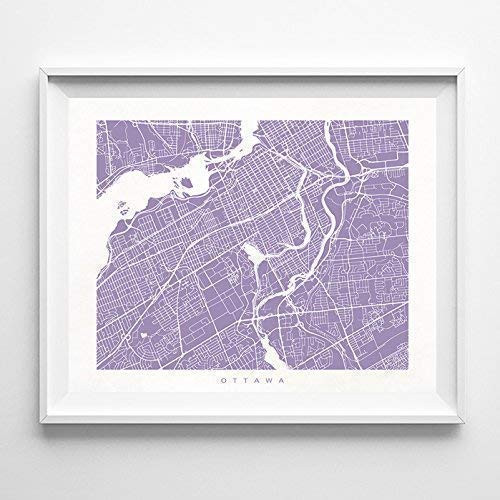 Ottawa Canada Street Road Map Home Decor Poster Urban City Hometown Wall Art Print - 70 Color Options - Unframed