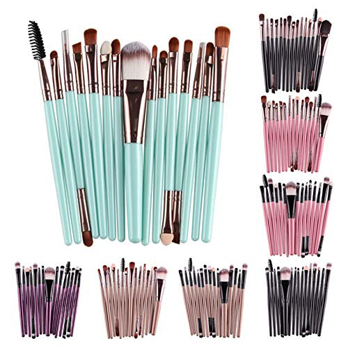 Professional Eye Makeup Brushes Set 15 Eyeliner Eyeshadow Blending Brush Wool Make Up Brush Set Powder Face Foundation Eyeshadow Eyeliner Lip Cosmetic Brushes  15Pcs Set-B