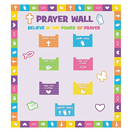Fun Express Prayer Wall Bulletin Board Set - 134 Pieces - Sunday School and Home Religious Decor Fun Express Prayer Wall Bulletin Board Set - 134 Pieces - Sunday School and Home Religious Decor