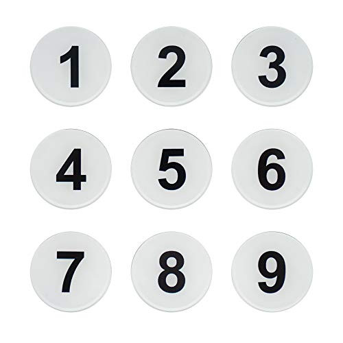 StayMax Round Locker Number Tag Sticker Door Sign with Self-Adhesive Tape  1-50
