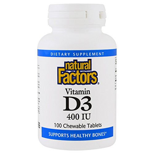 Natural Factors Vitamin D3 100 Chewable Tablets 400 IU Pack of 2 Natural Factors Vitamin D3 100 Chewable Tablets 400 IU Pack of 2