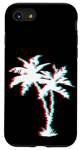 iPhone SE  2020    7   8 Palm Tree With Glitch effect Aesthetic Vaporwave Design Case