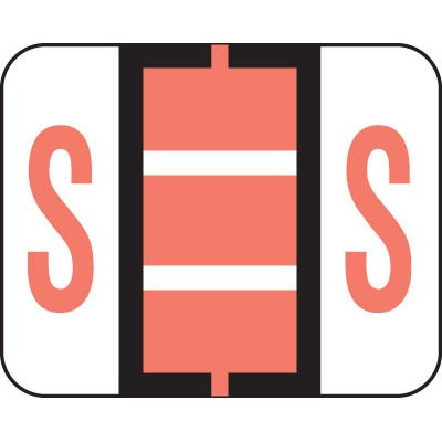 AMZfiling Alphabetic Color Coded Labels- Letter S TAB Compatible Pink  Vinyl 500 Roll