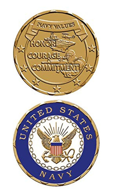U.S. Navy Core Values Honor Courage Commitment Challenge Coin