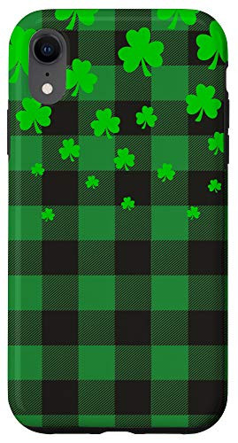 iPhone XR Green Plaid Shamrocks St Patricks Day Case