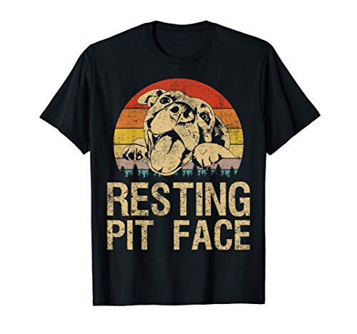 Vintage Pitbull Resting Pit Face - Funny Pitbull Lovers T-Shirt