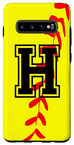 Galaxy S10plus  H Softball Jersey Uniform Name Initial Letter Game Play Fun Case