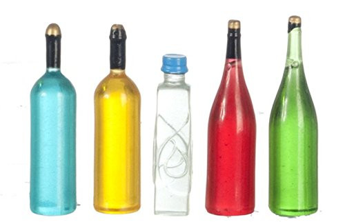 Dollhouse Miniature 5pc Assorted Bottle Set by Miniatures World