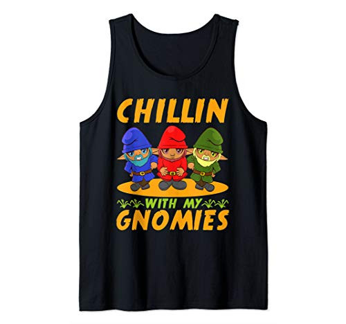 Funny Fairy Garden Gnomes Chillin With My Gnomies Tank Top Funny Fairy Garden Gnomes Chillin With My Gnomies Tank Top